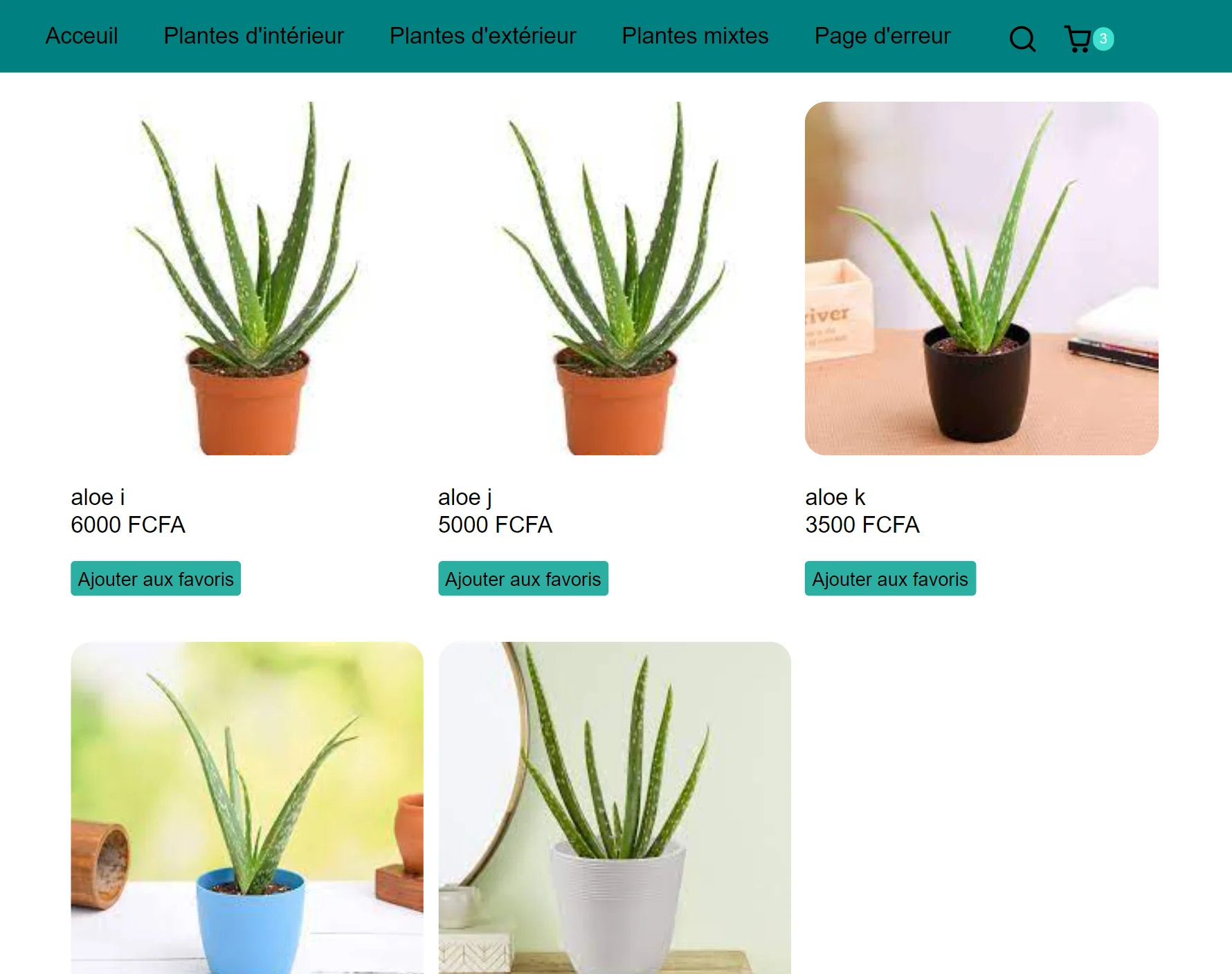 Site web Aloe