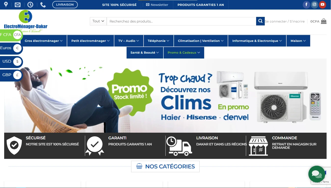 Site web Electroménager-dakar